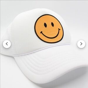 White Smiley Trucker Hat NWOT